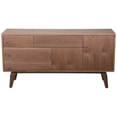 Euro Style Lawrence 59" Wide Walnut Veneered 3-drawer 2-door Sideboard