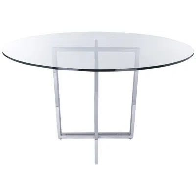 Euro Style Legend 48" Wide Chrome Steel Round Dining Table