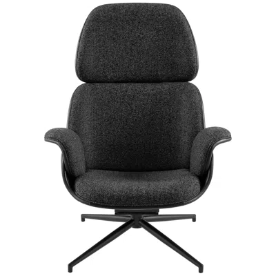 Euro Style Lennart Swivel Lounge Chair In Black