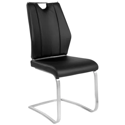 Euro Style Lexington Black Leatherette Side Chair