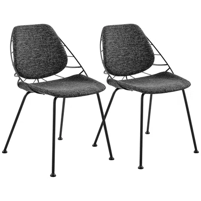 Euro Style Linnea Black Fabric Side Chairs Set Of 2