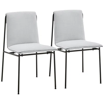 Euro Style Ludvig Light Gray Fabric Side Chairs Set Of 2