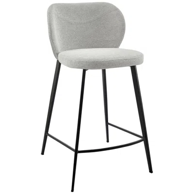 Euro Style Markus 26" Light Gray Fabric Counter Height Stool