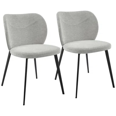 Euro Style Markus Light Gray Fabric Side Chairs Set Of 2