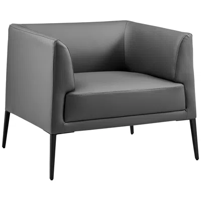 Euro Style Matias 32" Wide Gray Leatherette Modern Lounge Chair