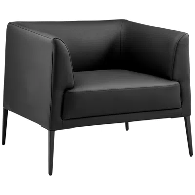Euro Style Matias Black Leatherette Lounge Chair