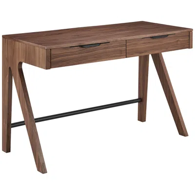 Euro Style Milo 47 1/4" Wide American Walnut Veneer 2-drawer Desk