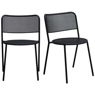 Euro Style Nansen Outdoor Side Chair In Black