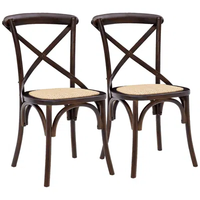 Euro Style Neyo Walnut Wood Side Chairs Set Of 2