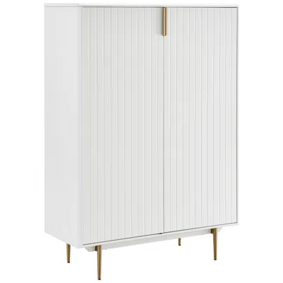 Euro Style Norna 39 1/2" Wide White Lacquered Wood 2-door Cabinet