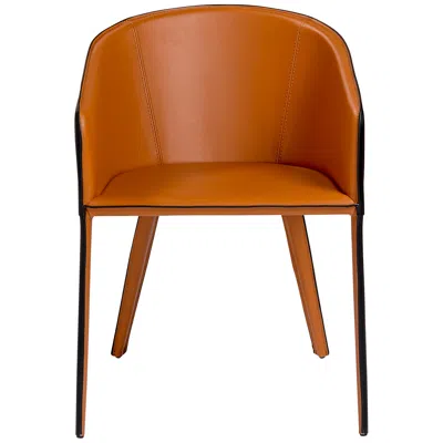 Euro Style Pallas Cognac Black Leather Armchair