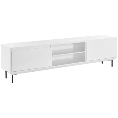 Euro Style Saga 78 1/2" Wide Matte White Veneer Wood 2-door Media Stand