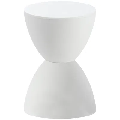 Euro Style Sallie 16 3/4" High White Finish Modern Accent Table