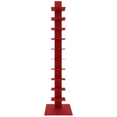 Euro Style Sapiens 13 3/4" Wide Red Metal 10-shelf Bookcase Tower
