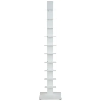 Euro Style Sapiens 13 3/4" Wide White Metal 10-shelf Bookcase Tower