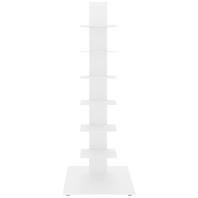 Euro Style Sapiens 13 3/4" Wide White Metal 6-shelf Bookcase Tower