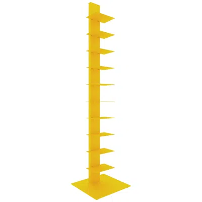 Euro Style Sapiens 13 3/4" Wide Yellow Metal 10-shelf Bookcase Tower
