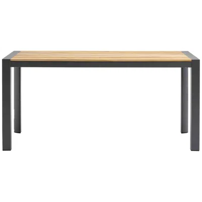 Euro Style Skog 63" Wide Teak Wood Aluminum Outdoor Dining Table