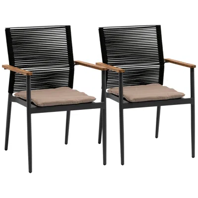 Euro Style Skog Black Aluminum Outdoor Armchair