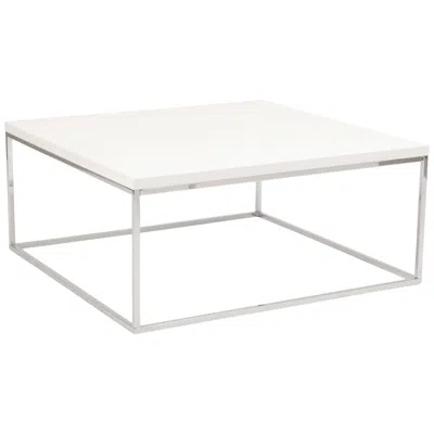Euro Style Teresa 35 1/2" Wide Square High-gloss White Modern Coffee Table