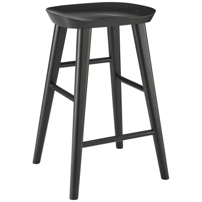 Euro Style Vieno 25 3/4" Black Wood Counter Stool
