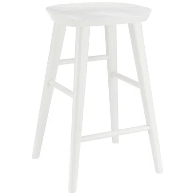 Euro Style Vieno 25 3/4" White Wood Counter Stool