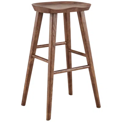Euro Style Vieno 29 1/2" Walnut Wood Bar Stool
