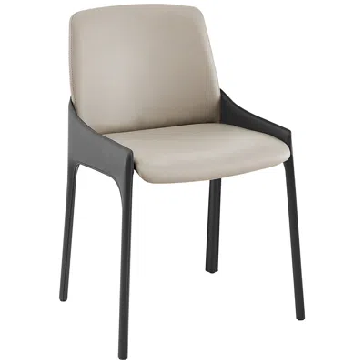Euro Style Vilante 20 3/4" Wide Light Gray Leather Side Chair