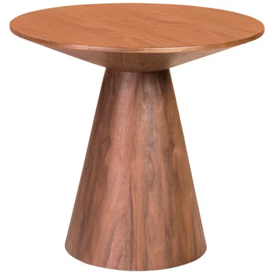 Euro Style Wesley 23 1/2" Wide Walnut Veneered Wood Round Side Table