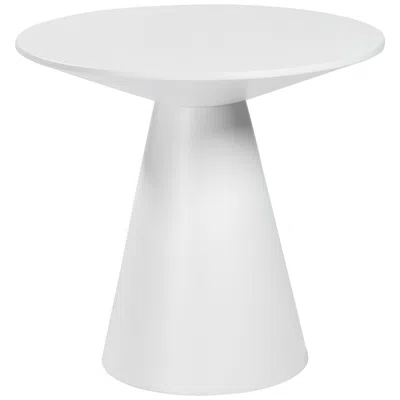 Euro Style Wesley 23 1/2" Wide White Lacquered Wood Round Side Table