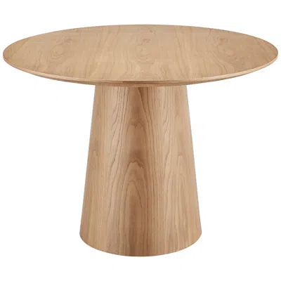Euro Style Wesley 53" Wide Oak Veneered Wood Round Dining Table