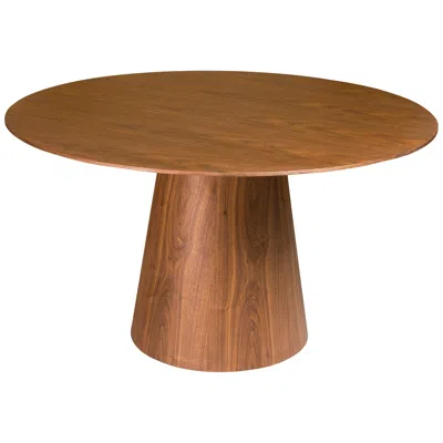 Euro Style Wesley 53" Wide Walnut Veneered Wood Round Dining Table