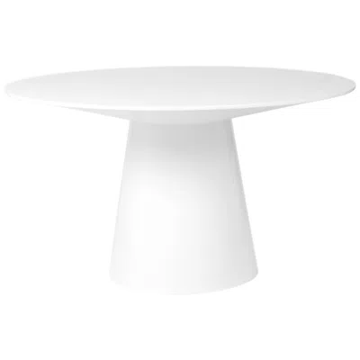 Euro Style Wesley 53" Wide White Lacquered Wood Round Dining Table