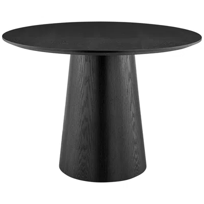 Euro Style Wesley 53"w Ash Veneered Matte Black Round Dining Table