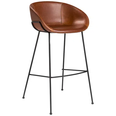 Euro Style Zach 30" Dark Brown Leatherette Bar Stool