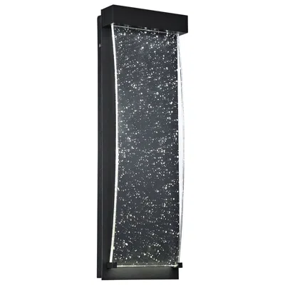 Eurofase 14" High Black Curved Glass Led Outdoor Wall Light