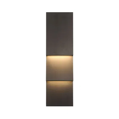 Eurofase 19 Inch Nanton Outdoor 2 Light Led Wall Light, Bronze In Black