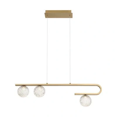 Eurofase 3 - Light Kitchen Island Linear Led Pendant In Gold