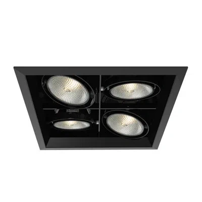 Eurofase 4 Light Par30 Square Multiple Recessed Kit In Black