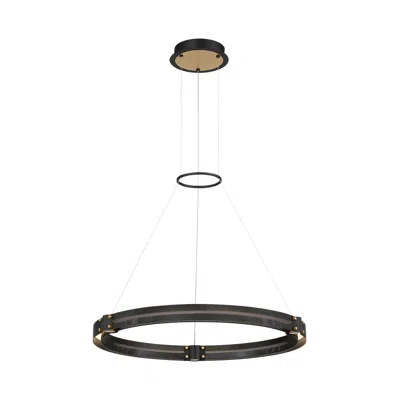 Eurofase Admiral 2 In. X 28.50 In. Integrated Led Chandelier In Black/gold