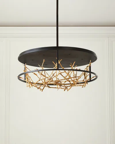 Eurofase Aerie 30" Chandelier In Black And Gold