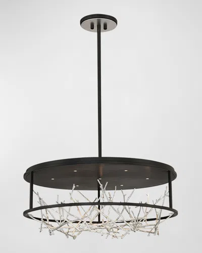 Eurofase Aerie 30" Chandelier In Black And Silver