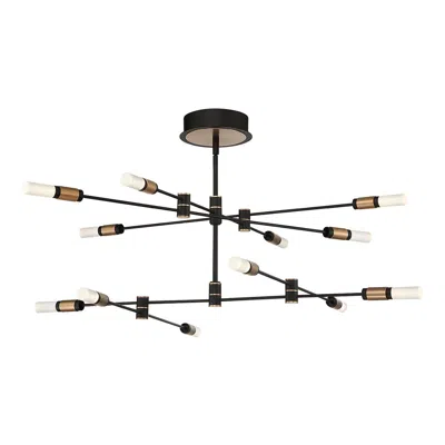 Eurofase Albany 11.50 In. X 41 In. Integrated Led Chandelier In Black/brass
