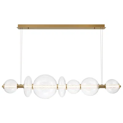Eurofase Atomo 1 Lt Chandelier Gold, Glear Glass