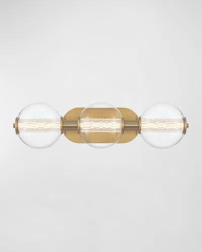Eurofase Atomo 3-light Led Vanity In Chrome In Gold