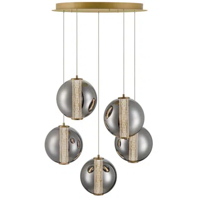 Eurofase Atomo 5 Light Pendant In Gold