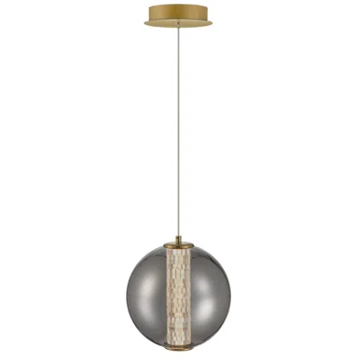 Eurofase Atomo 8 3/4" Wide Gold Smoke Glass Led Mini Pendant