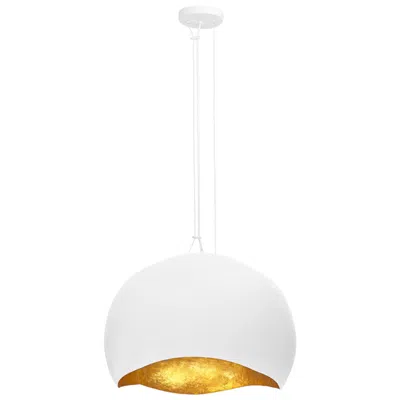 Eurofase Baleia 3 Light Pendant In White And Gold Foil