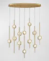 Eurofase Barletta 12-light Chandelier - 37.5" In Brass