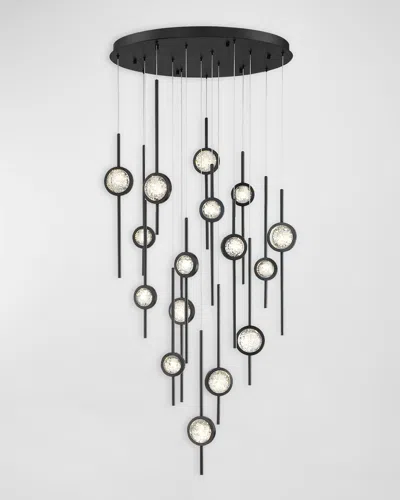 Eurofase Barletta 16-light Chandelier - 32" In Black